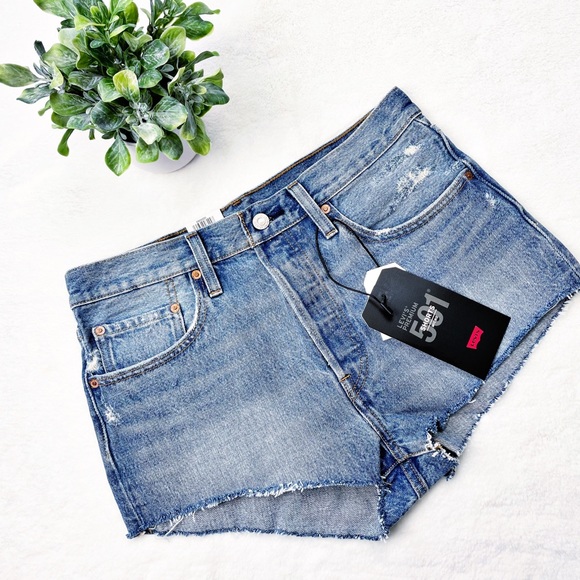 Levi’s Button Fly 501 Super Short Shorts NWT 30 - Picture 5 of 10